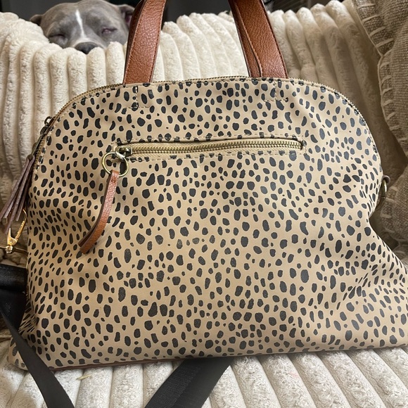 Universal Thread Leopard Print Tote with Brown Handles crossbody purse - Picture 2 of 9